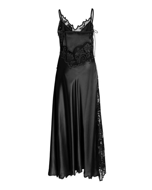 Ulla Johnson Black Lucienne Lace-trimmed Silk Midi Dress