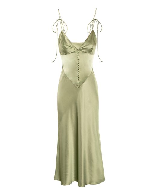 Anna October Hydra Silk Slip Dress in Green | Lyst