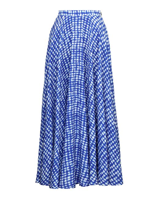 Lena Hoschek Blue Country House Cotton-Blend Maxi Skirt