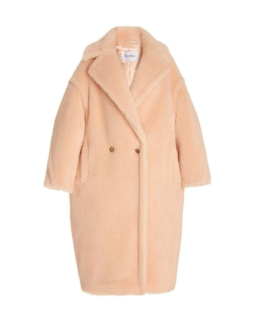 Max Mara Pink Tedgirl Oversized Alpaca And Wool-blend Coat