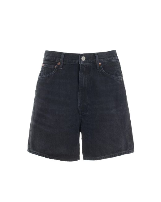 Agolde Blue Stella Denim Shorts