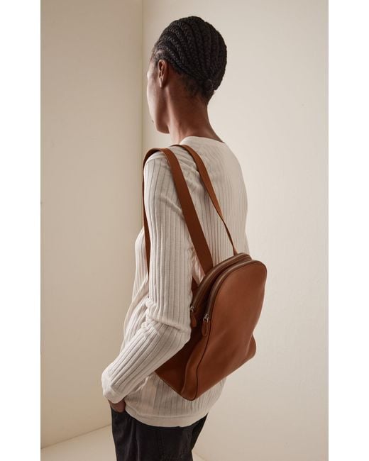The Row Brown Harper Leather Backpack