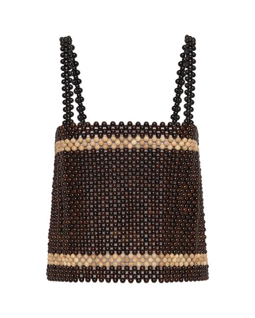 St. Agni Black Taxi Beaded Top