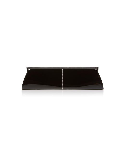 Alessandra Rich Black Extra Long Patent Leather Clutch