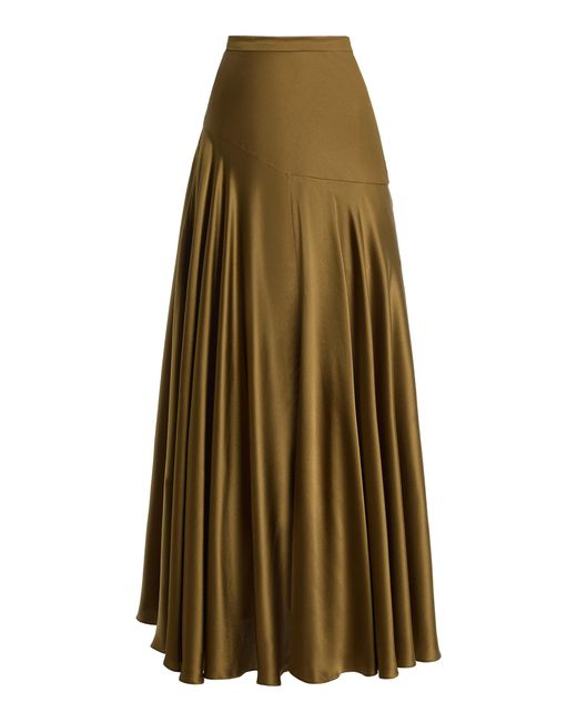 Adam Lippes Natural Thea Silk Charmeuse Skirt