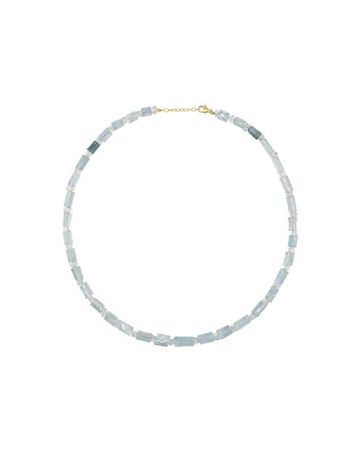 JIA JIA White 14K Aquamarine Herkimer Diamond Necklace