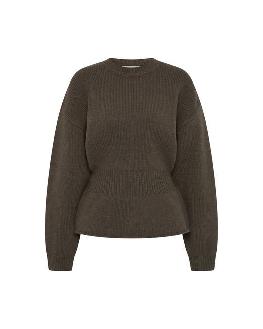 St. Agni Green Wool Contour Jumper