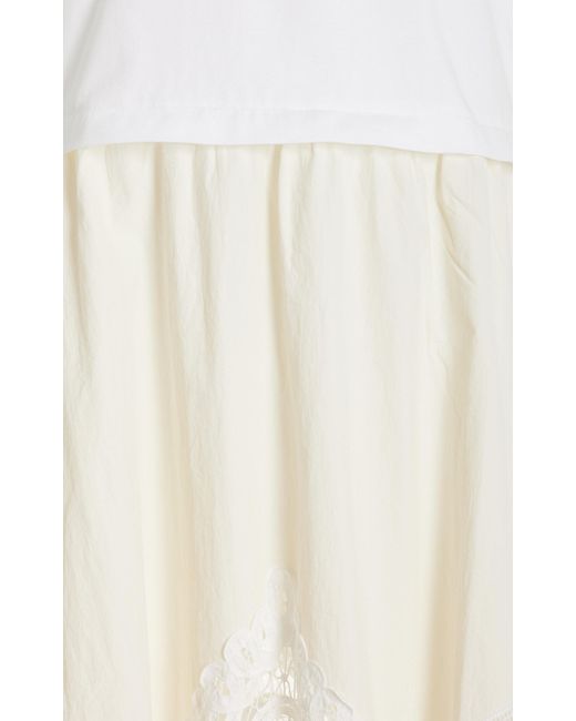 Sea White Anisley Windbreaker Cotton Midi Dress