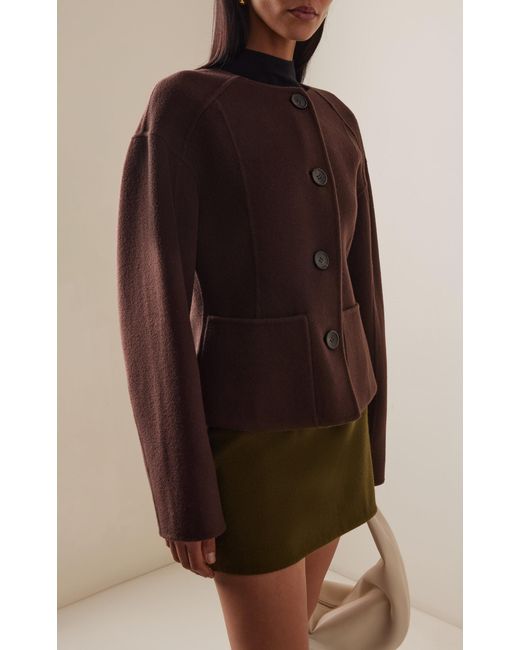 Ulla Johnson Black Elsie Double-Faced Wool-Blend Coat