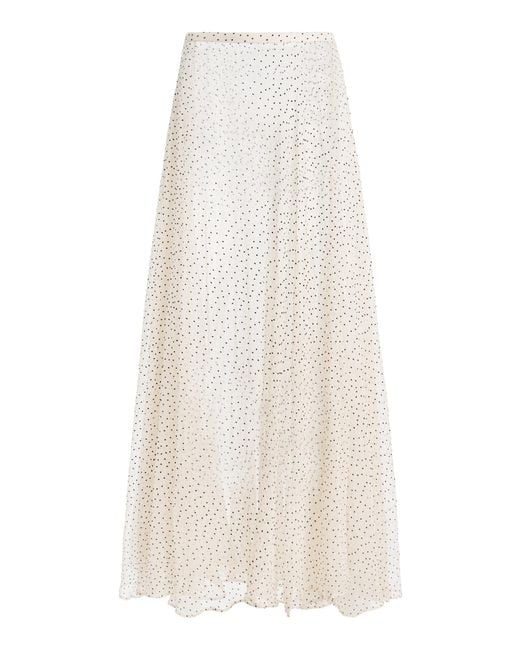 Franchise White Savannah Silk Maxi Skirt