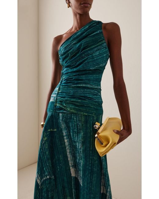 Busayo Green Tiwa One-Shoulder Cotton Maxi Dress