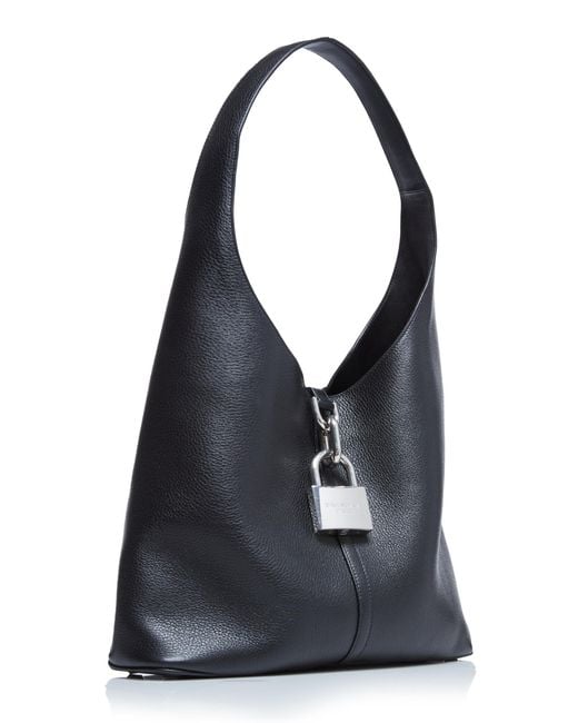 Balenciaga Black Lock-detailed Leather Hobo Bag