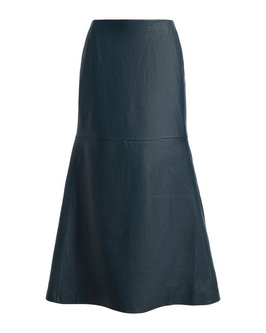 Kallmeyer Blue Rhia Leather Maxi Skirt