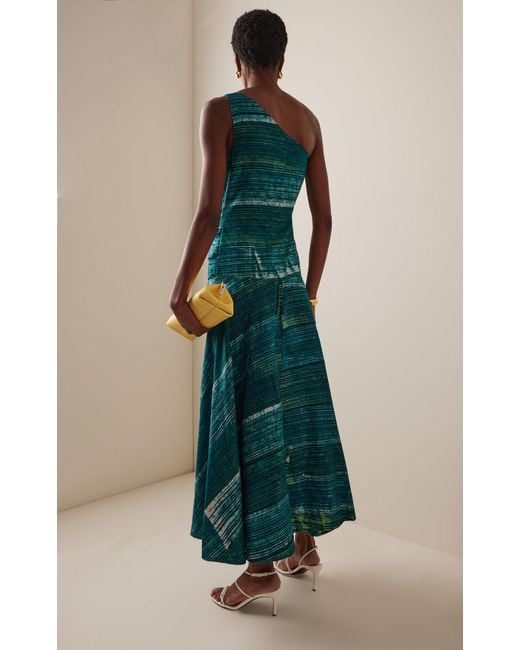 Busayo Green Tiwa One-Shoulder Cotton Maxi Dress