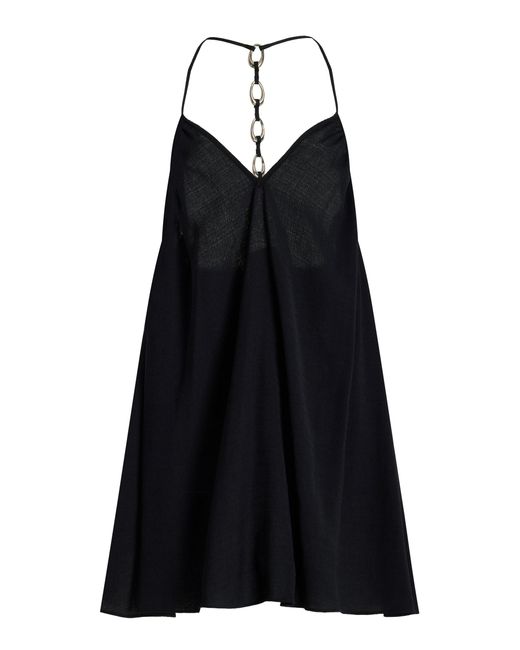 Jonathan Simkhai Black Vicki Chain-embellished Woven Mini Dress