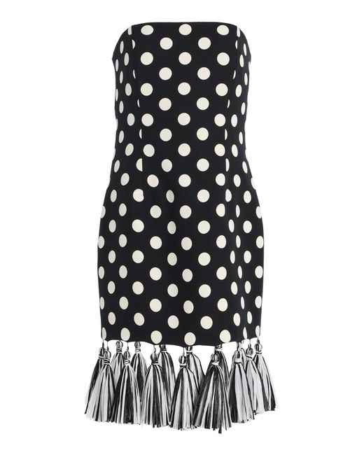 Brandon Maxwell White Exclusive Riviera Tassel-embellished Wool-silk Mini Dress