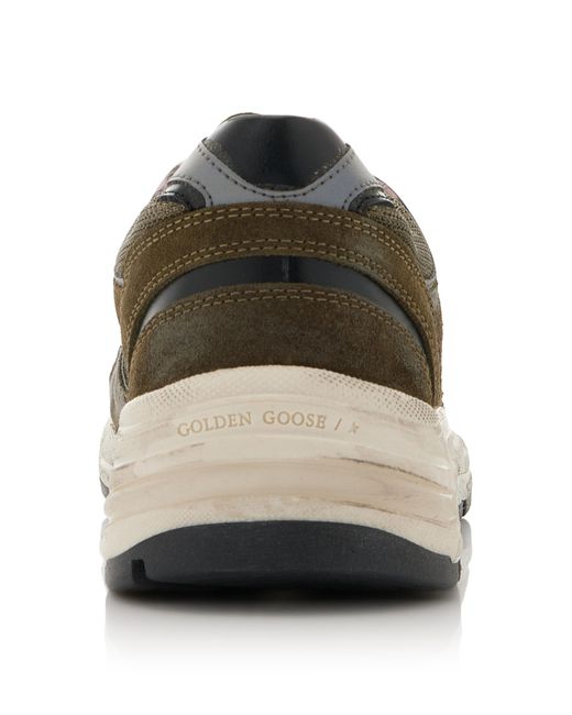 Golden Goose Deluxe Brand Green Running Dad Suede Sneakers