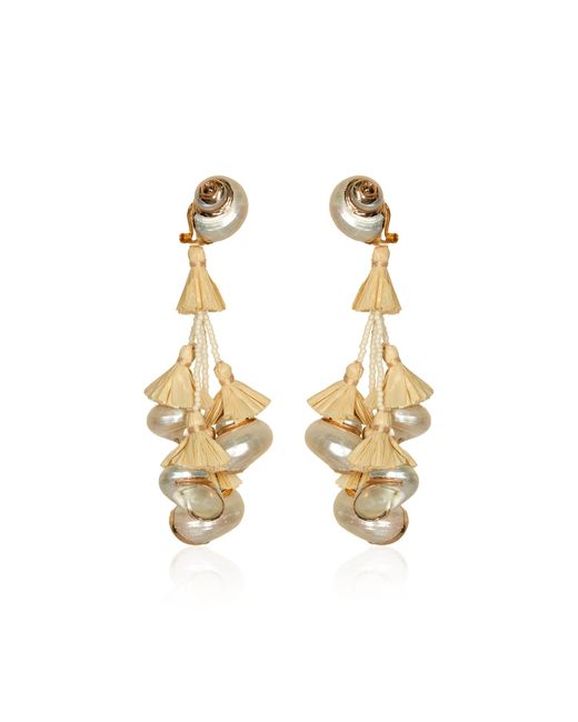 Johanna Ortiz Metallic Espiral Sagrado Natural Shell Earrings