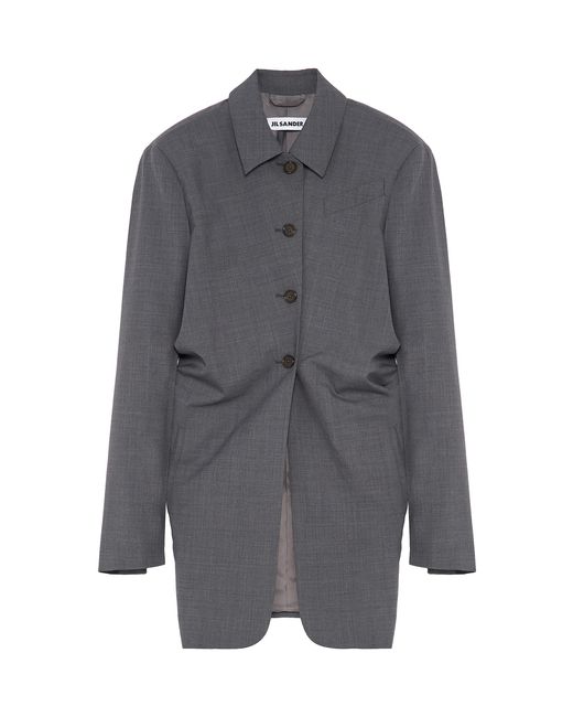 Jil Sander Gray Wool-Blend Blazer