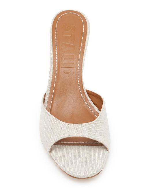 Staud Natural Brigitte Canvas Mules