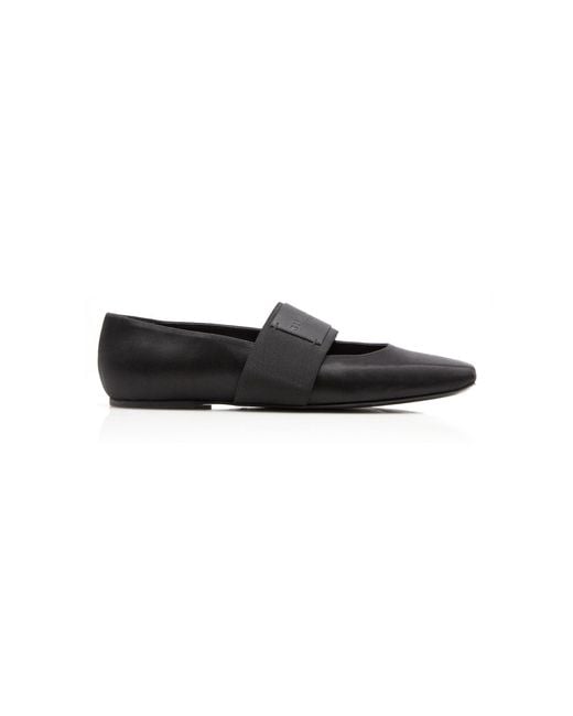Givenchy Black Sliced Square Satin Ballet Flats