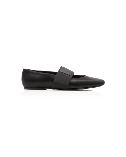 Givenchy Black Sliced Square Satin Ballet Flats