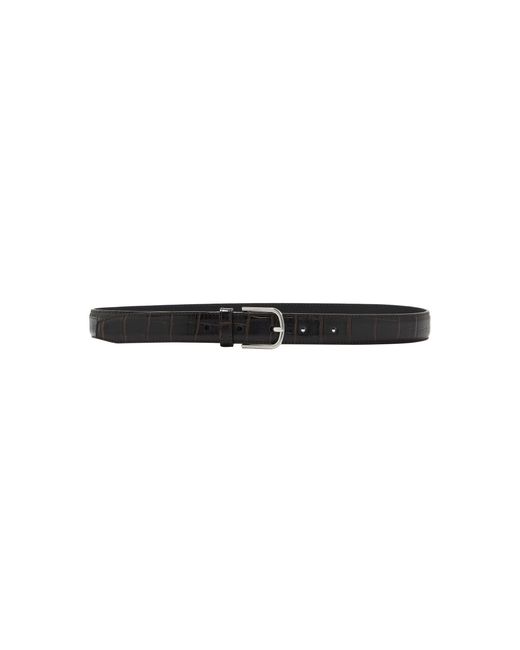 Totême  Black Slim Croc-Embossed Leather Belt