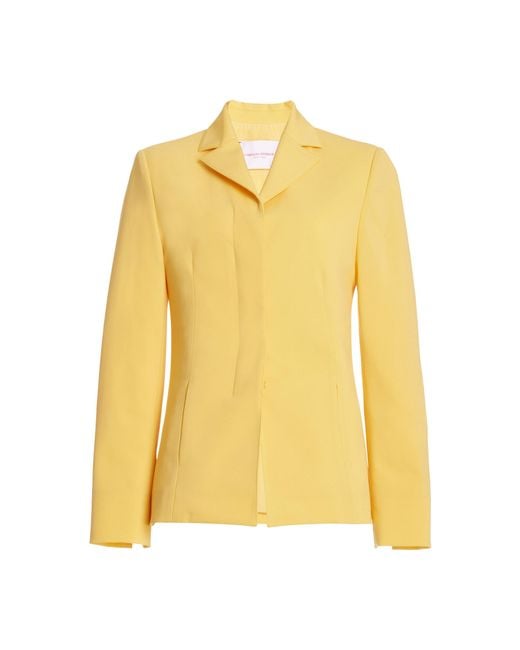 Carolina Herrera Yellow Tailored Stretch Wool Blazer