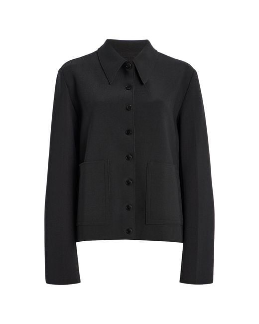 Birrot Black Lay3 Point Collar Crepe Jacket
