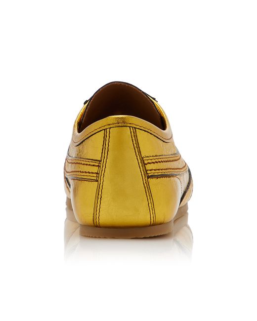 Dries Van Noten Yellow Metallic Leather Sneakers