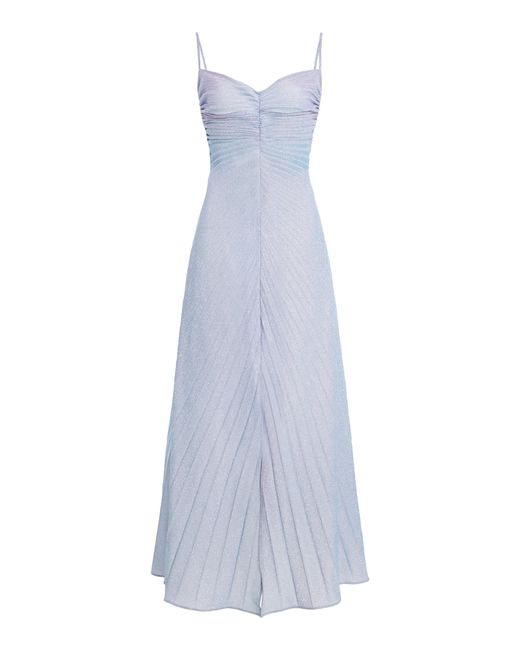 Georgia Hardinge White Relic Pleated Metallic-Jersey Midi Dress
