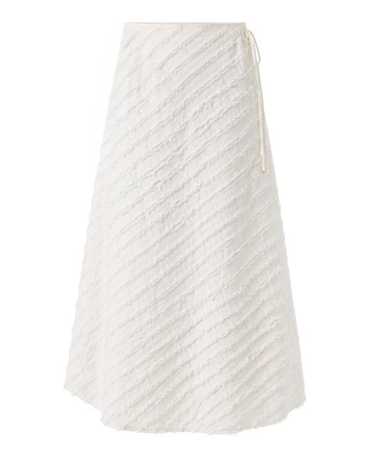 Chan Luu White Million Strip Circle Skirt