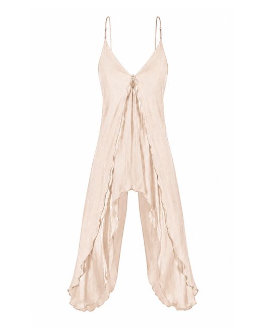 Sleeping with Jacques Natural Elvira Silk Satin Layered Top