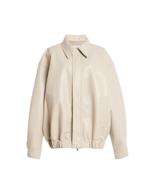 Agolde Natural Aston Leather Bomber Jacket