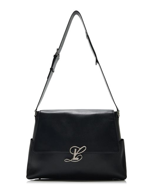 LUAR Black Cam Leather Messenger Bag