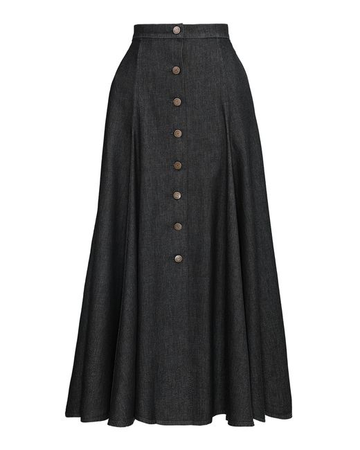 Lena Hoschek Black Labour Cotton-Blend Midi Skirt