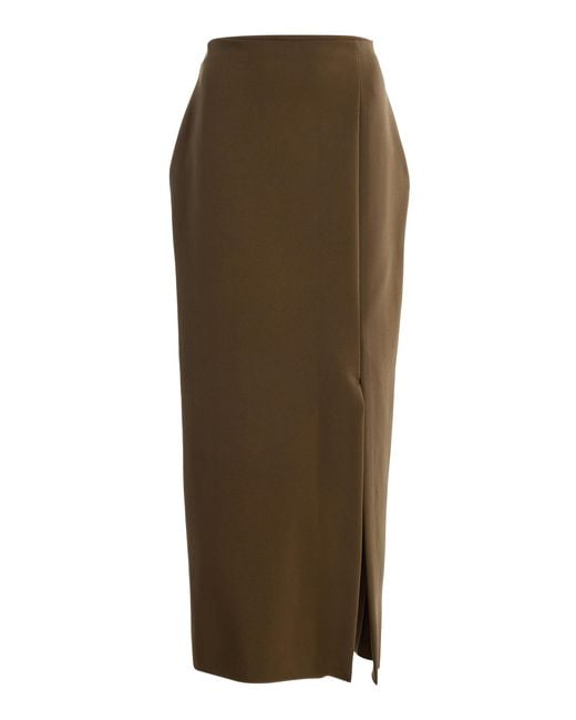 House of Dagmar Green High-Rise Midi Skirt