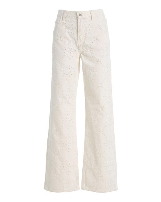 Citizens of Humanity White Lindz Rigid Mid-Rise Wide-Leg Jeans