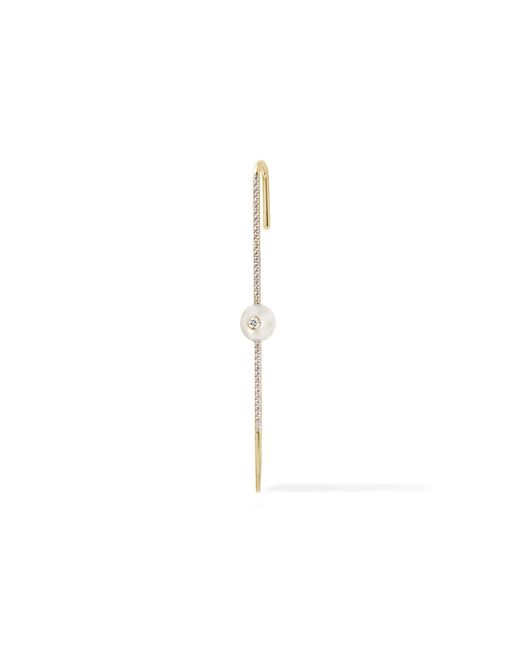 KATKIM Metallic Floating Pearl Pave Ear Pin