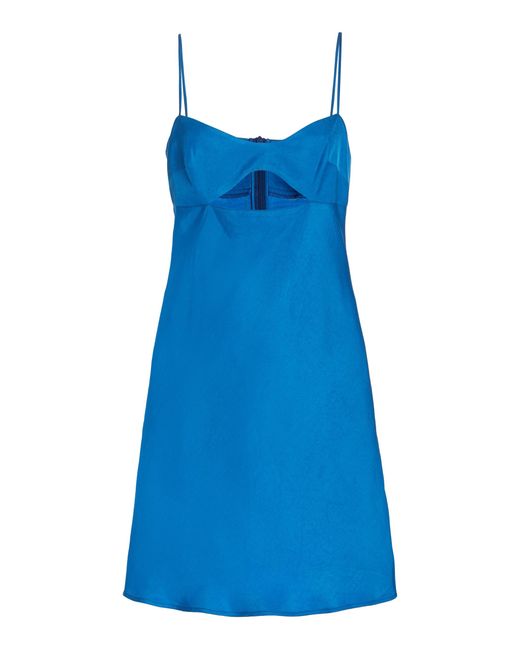 Ciao Lucia Luciana Satin Mini Dress in Blue | Lyst