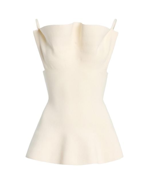 Brandon Maxwell Natural Billie Sculpted Ruffle Top