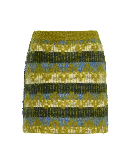 Escvdo Green Salkantay Alpaca-Wool Mini Skirt