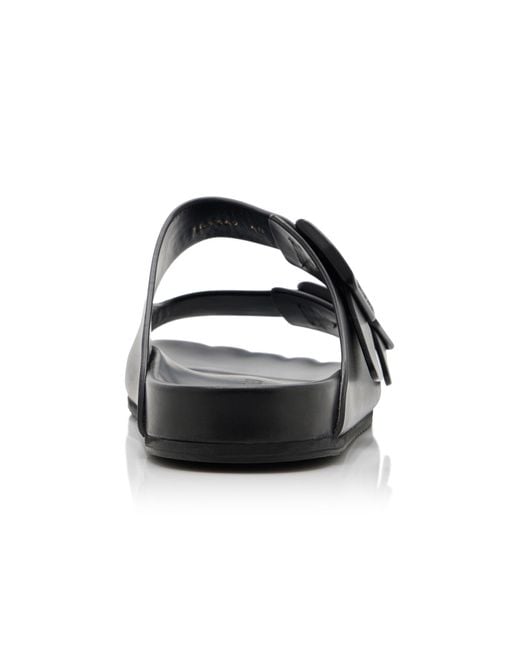 Balenciaga Black Sunday Leather Slide Sandals