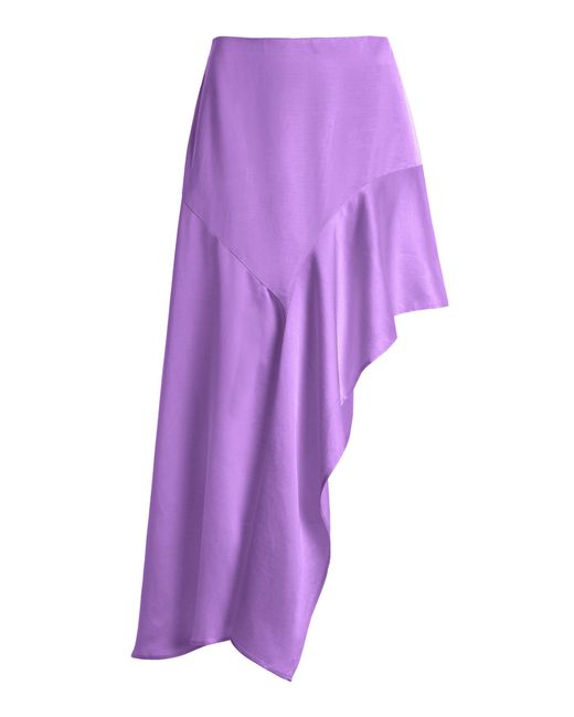 Third Form Purple Threshold Flow Satin Midi Skirt
