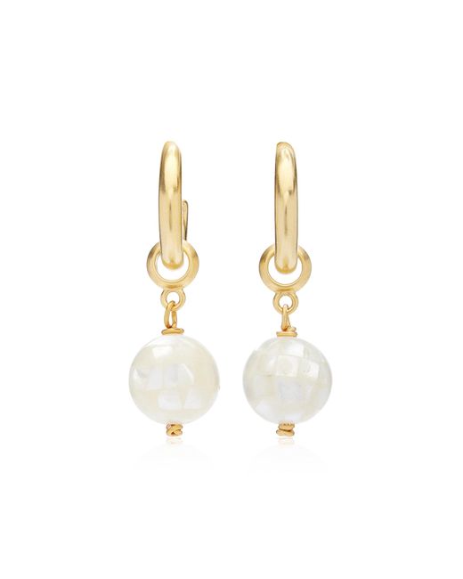 Brinker & Eliza Metallic Tinsel Gold-plated Pearl Earrings