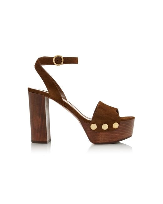 Gianvito Rossi Brown Ardéa Suede Platform Sandals