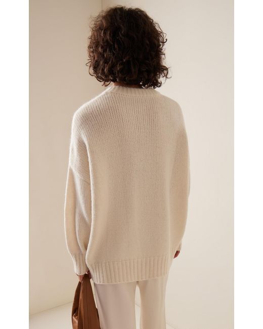 Jenni Kayne White Knit Alpaca Cocoon Sweater