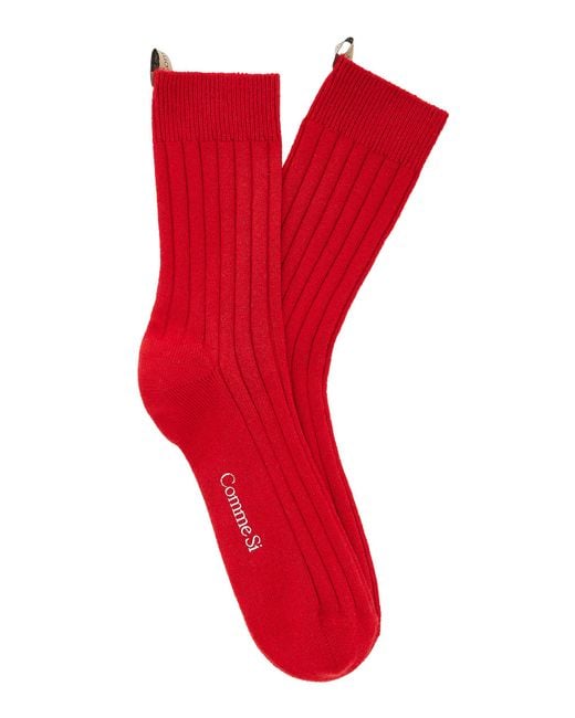 Comme Si Red The Cashmere Sock
