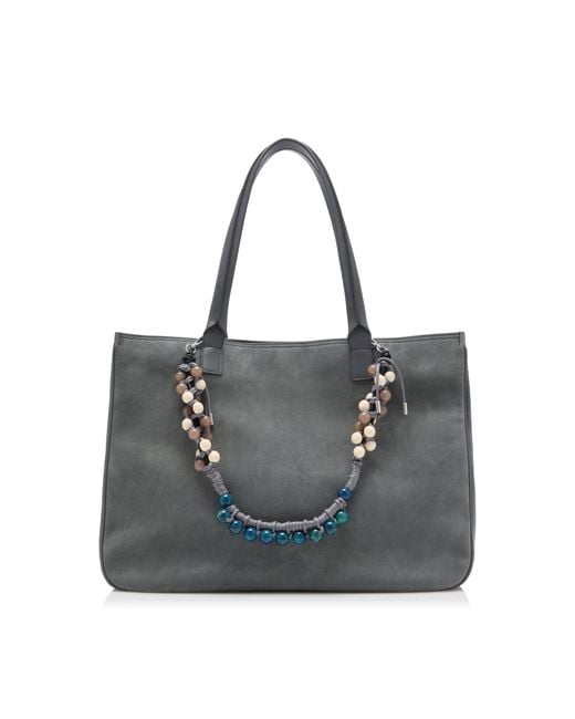 Dries Van Noten Black Medium Tote With Beaded Charm Handle