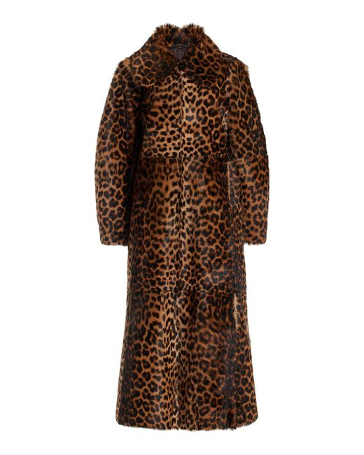 By Malene Birger Brown Rafaia Leopard-Print Pony Hair Coat